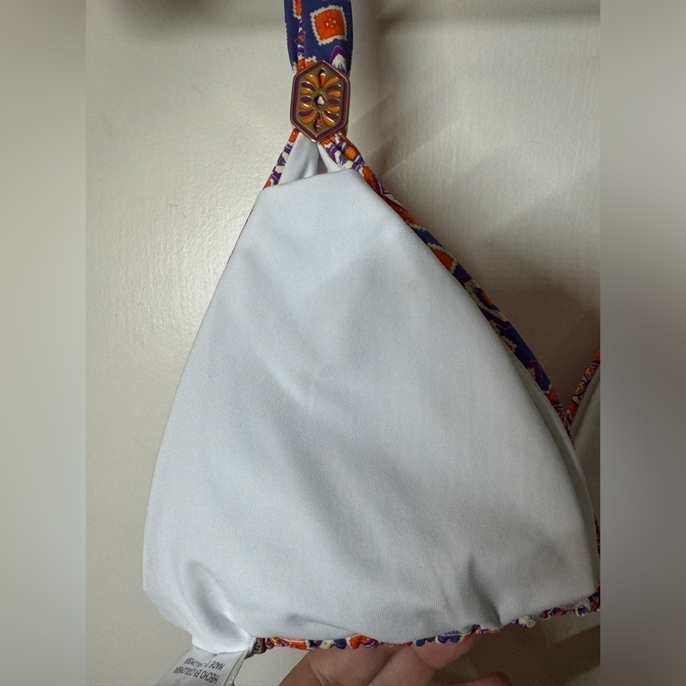 OndadeMar Orange & Purple Patterned Triangle Bikini Top - Picture 11 of 15